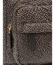 BORBONESE B-CLUB Sac &agrave; dos avec poche avant goudron - Sacs pour Femme - 3
