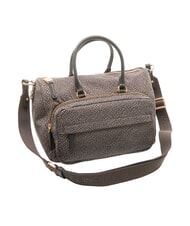 BORBONESE B-CLUB Sac &agrave; main avec bandouli&egrave;re goudron - Sacs pour Femme - 3