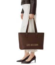LOVE MOSCHINO BOLD LOVE Sac cabas &agrave; bandouli&egrave;re brun - Sacs pour Femme - 2
