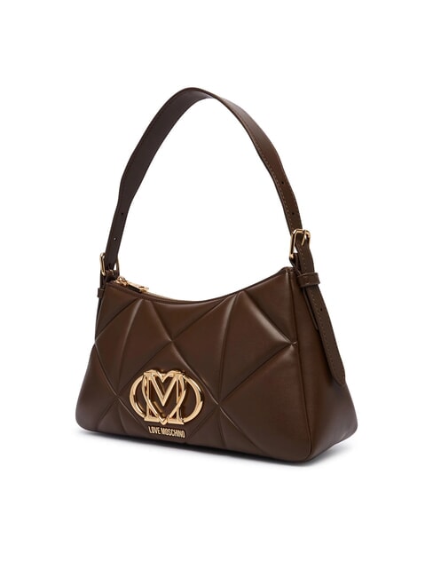 EMBOSSED QUILTED sac bandouli&egrave;re brun - Sacs pour Femme