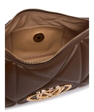 LOVE MOSCHINO EMBOSSED QUILTED sac bandouli&egrave;re brun - Sacs pour Femme - 5