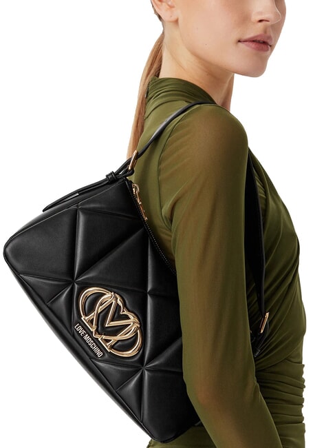 EMBOSSED QUILTED sac bandouli&egrave;re Noir - Sacs pour Femme