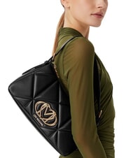 LOVE MOSCHINO EMBOSSED QUILTED sac bandouli&egrave;re Noir - Sacs pour Femme - 2