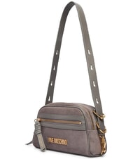 LOVE MOSCHINO SIGNATURE ZIP Sac bandouli&egrave;re ajustable gris - Sacs pour Femme - 2
