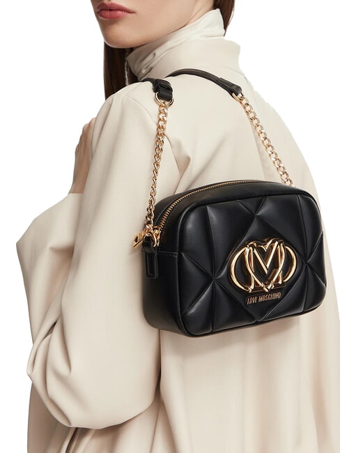 EMBOSSED QUILTED Mini sac &agrave; bandouli&egrave;re matelass&eacute; Noir - Sacs pour Femme