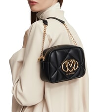 LOVE MOSCHINO EMBOSSED QUILTED Mini sac &agrave; bandouli&egrave;re matelass&eacute; Noir - Sacs pour Femme - 2