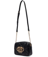 LOVE MOSCHINO EMBOSSED QUILTED Mini sac &agrave; bandouli&egrave;re matelass&eacute; Noir - Sacs pour Femme - 3