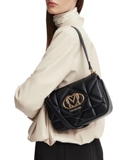 LOVE MOSCHINO EMBOSSED QUILTED Sac bandouli&egrave;re, avec bandouli&egrave;re Noir - Sacs pour Femme - 2