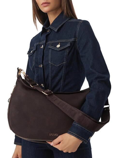 KALISKA Sac bandouli&egrave;re, avec bandouli&egrave;re brun fonc&eacute; - Sacs pour Femme