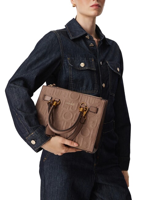 MANHATTAN Sac &agrave; main avec bandouli&egrave;re amovible moka - Sacs pour Femme