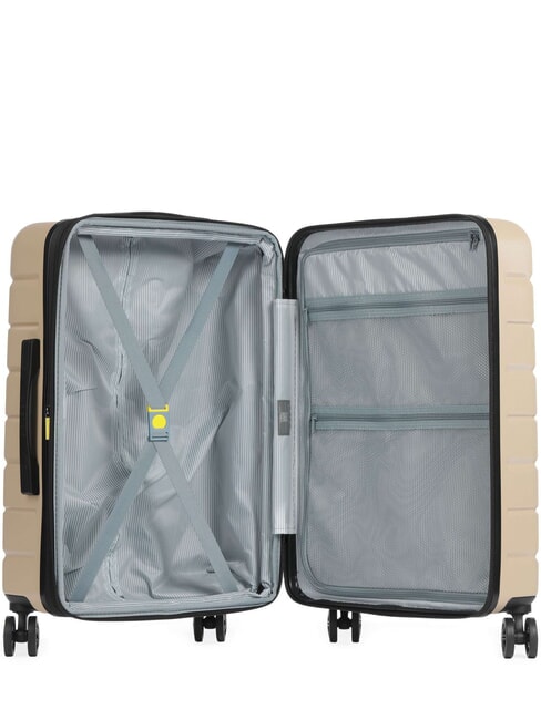 AIR ARMOUR Chariot &agrave; roulettes moyen, extensible ivoire - Valises Rigides