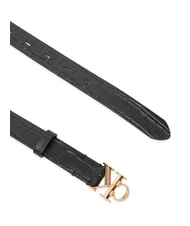 CALVIN KLEIN FACET CK BUCKLE Ceinture en cuir double face noir / or clair antique - Ceintures - 2