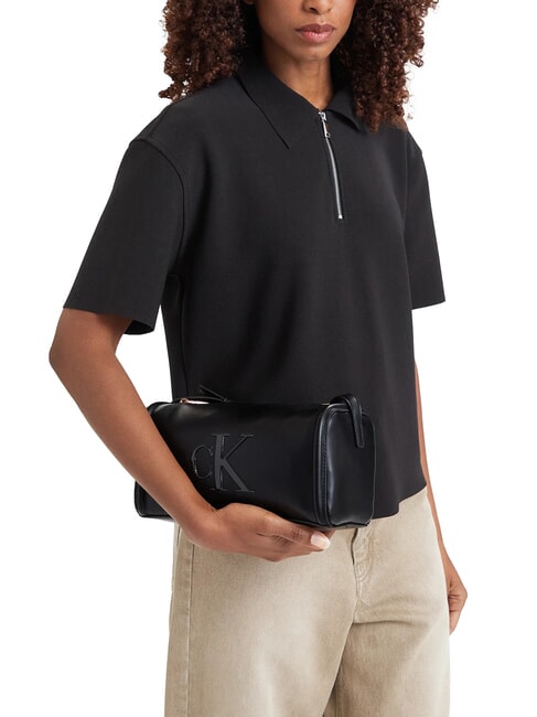 BOLD CK Sac &agrave; main avec bandouli&egrave;re sur noir - Sacs pour Femme