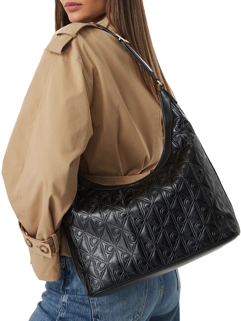 EMBLEM AOP sac bandouli&egrave;re sur noir - Sacs pour Femme