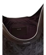 CALVIN KLEIN EMBLEM AOP sac bandouli&egrave;re argent d&eacute;licieux/antique - Sacs pour Femme - 4