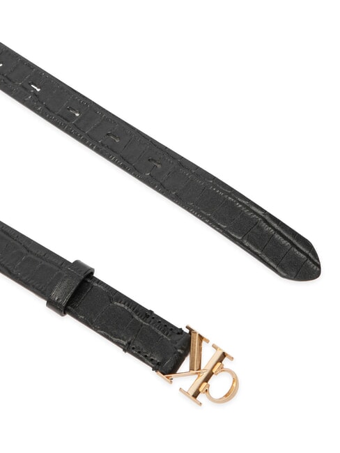 FACET CK BUCKLE Ceinture en cuir double face noir / or clair antique - Ceintures
