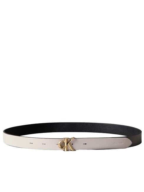 CK HARDWARE Ceinture r&eacute;versible en cuir noir / ch&acirc;teau antique lumi&egrave;re - Ceintures