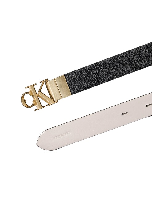 CK HARDWARE Ceinture r&eacute;versible en cuir noir / ch&acirc;teau antique lumi&egrave;re - Ceintures