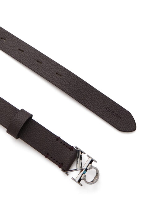 FACTED CK BUCKLE ceinture en cuir nickel brillant/caramel - Ceintures