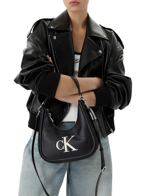 BOLD CK Sac bandouli&egrave;re, avec bandouli&egrave;re noir et blanc - Sacs pour Femme