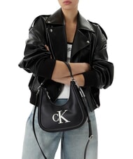 CALVIN KLEIN BOLD CK Sac bandouli&egrave;re, avec bandouli&egrave;re noir et blanc - Sacs pour Femme - 2