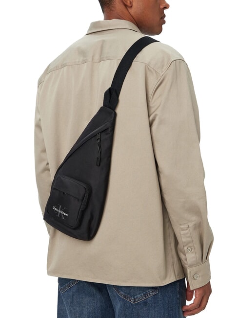 BOLD Sac en tissu recycl&eacute; sur noir - Sacs en Bandouli&egrave;res pour Homme