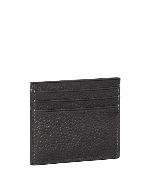 FOIL EMBOSS  Porte-cartes plat en cuir charbon de bois - Portefeuilles Homme