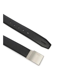 CALVIN KLEIN DRESS PLAQUE ceinture en cuir nickel noir/bross&eacute; - Ceintures - 2