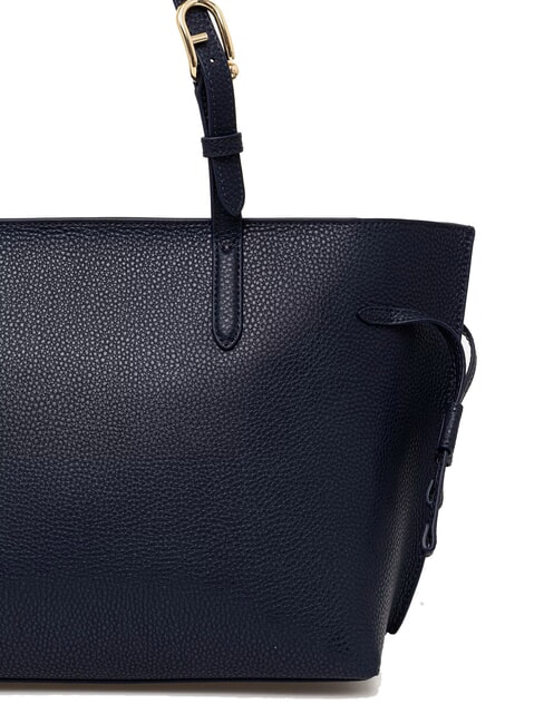 AVA Sac cabas moyen en cuir bleu encre + bleu encre int&eacute;rieur. - Sacs pour Femme
