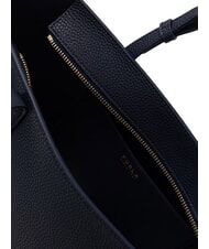 FURLA AVA Sac cabas moyen en cuir bleu encre + bleu encre int&eacute;rieur. - Sacs pour Femme - 4