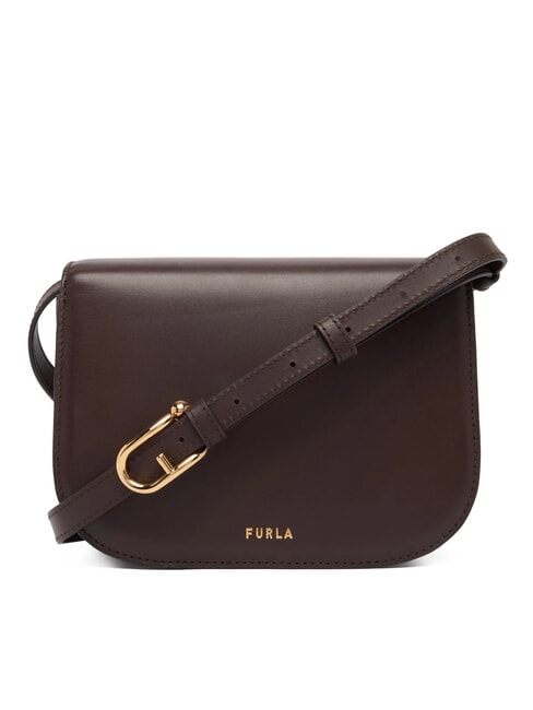 SFERA Mini sac bandouli&egrave;re en cuir chocolat - Sacs pour Femme