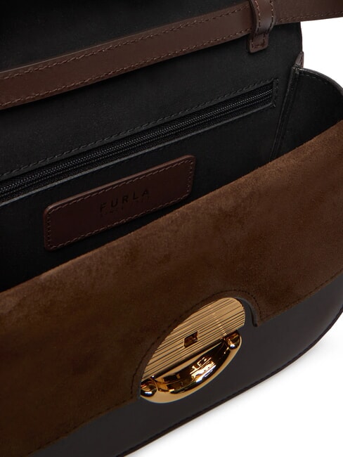 SFERA Mini sac bandouli&egrave;re en cuir chocolat - Sacs pour Femme