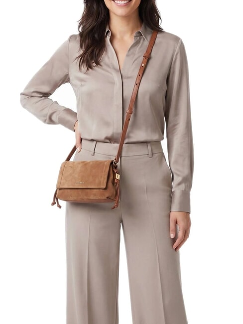 THESS SUEDE BIM Mini sac bandouli&egrave;re Cognac - Sacs pour Femme