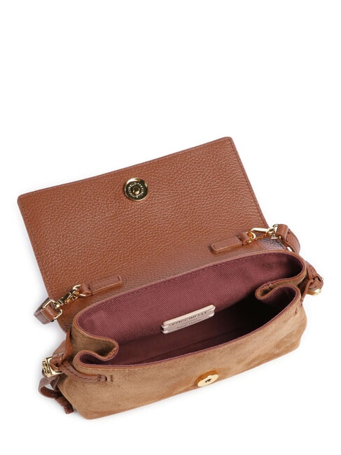 THESS SUEDE BIM Mini sac bandouli&egrave;re Cognac - Sacs pour Femme