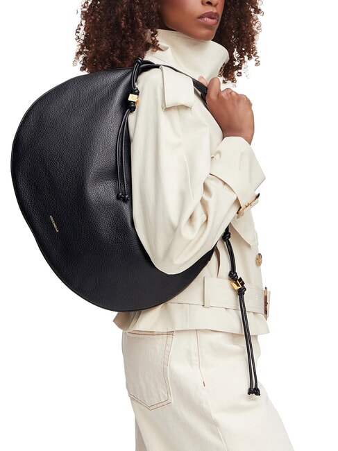 THESS Sac bandouli&egrave;re en cuir Noir - Sacs pour Femme