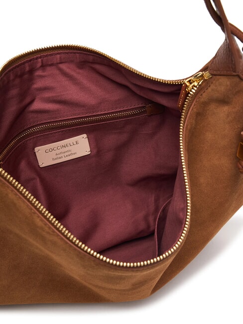 THESS SUEDE BIM Sac bandouli&egrave;re maxi en cuir Cognac - Sacs pour Femme