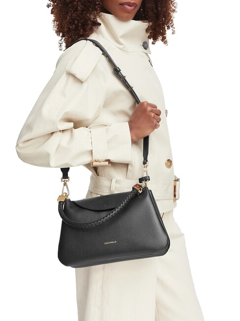TIGGY Sac &agrave; main avec bandouli&egrave;re Noir - Sacs pour Femme