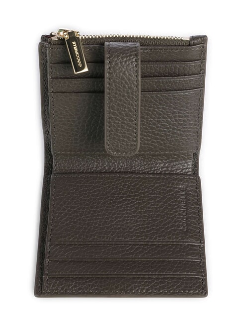 METALLIC SOFT Mini portefeuille en cuir boue - Portefeuilles Femme