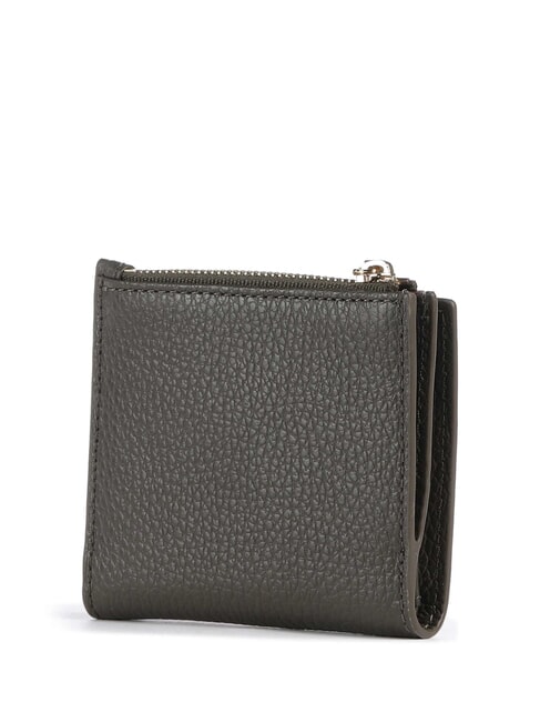 METALLIC SOFT Mini portefeuille en cuir boue - Portefeuilles Femme