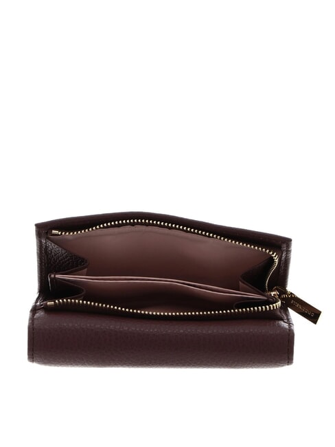 METALLIC SOFT Portefeuille &agrave; deux volets en cuir martel&eacute; baie - Portefeuilles Femme