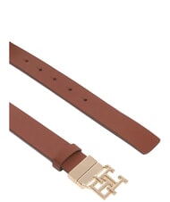TOMMY HILFIGER TH LOGO Ceinture r&eacute;versible en cuir avec monogramme cognac noir mono/hiver - Ceintures - 2
