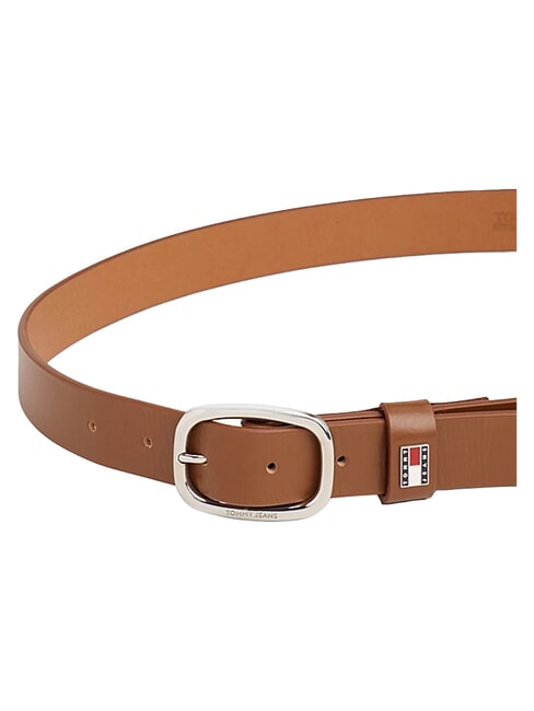 TOMMY JEANS OVAL  Ceinture en cuir raccourcissable Cognac - Ceintures
