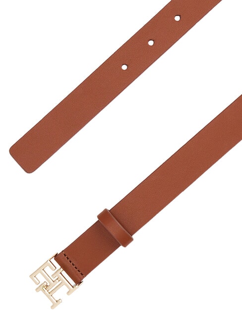TH LOGO ceinture en cuir cognac d'hiver - Ceintures