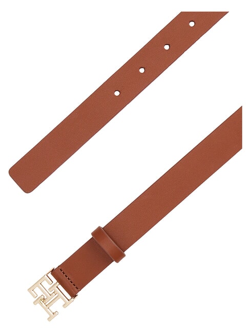 TH LOGO ceinture en cuir cognac d'hiver - Ceintures