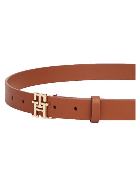 TH LOGO ceinture en cuir cognac d'hiver - Ceintures