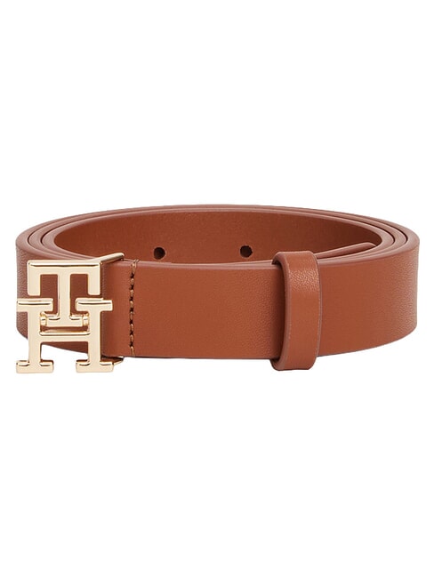 TH LOGO ceinture en cuir cognac d'hiver - Ceintures