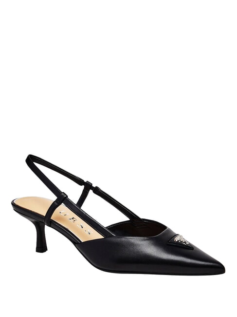 YANNO2 D&eacute;collet&eacute; en cuir avec talon de 5,8 cm NOIR - Chaussures Femme