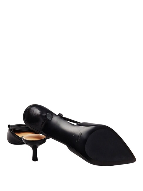 YANNO2 D&eacute;collet&eacute; en cuir avec talon de 5,8 cm NOIR - Chaussures Femme