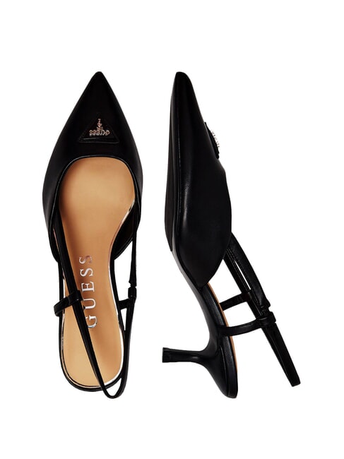 YANNO2 D&eacute;collet&eacute; en cuir avec talon de 5,8 cm NOIR - Chaussures Femme