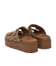 GUESS FAXON2 Sandales compens&eacute;es de 6,5 cm Beige / Marron - Chaussures Femme - 3